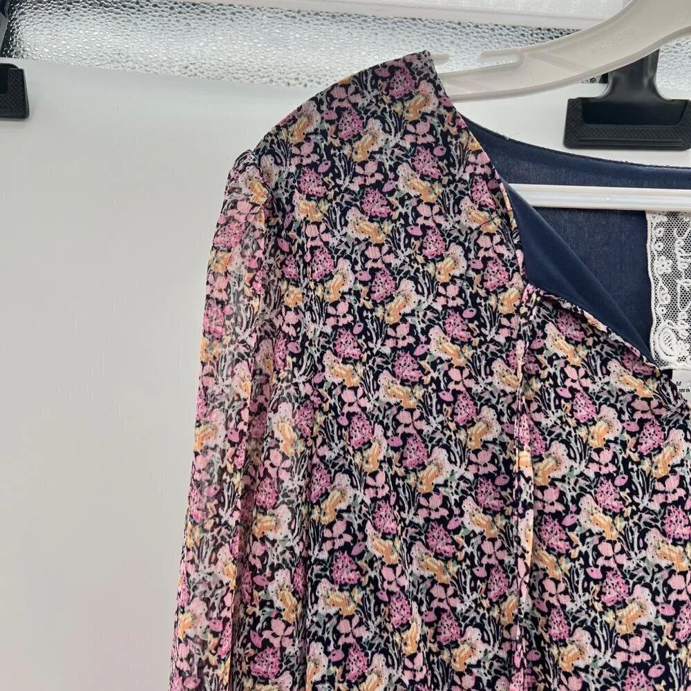 Sadie & Sage Women's Floral A-Line Dress Long Sleeve Size Medium
